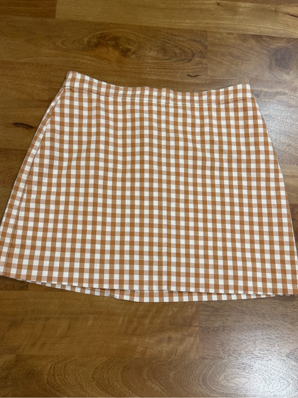 J. Crew Light Brown and White Gingham Mini Skirt Size 4